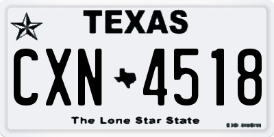 TX license plate CXN4518