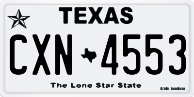 TX license plate CXN4553