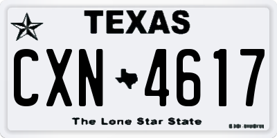 TX license plate CXN4617