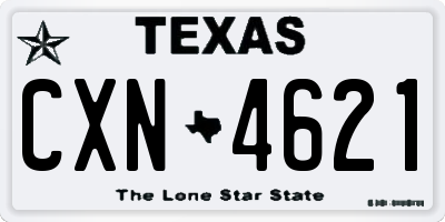 TX license plate CXN4621