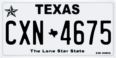 TX license plate CXN4675