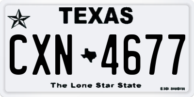 TX license plate CXN4677