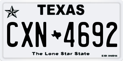 TX license plate CXN4692