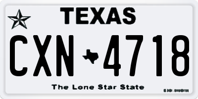 TX license plate CXN4718