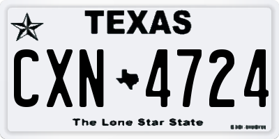TX license plate CXN4724