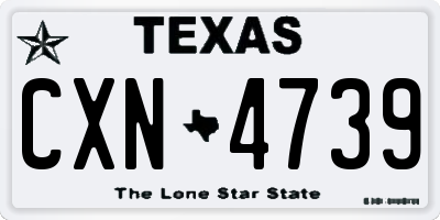 TX license plate CXN4739