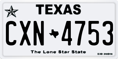 TX license plate CXN4753