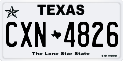 TX license plate CXN4826
