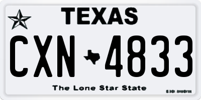 TX license plate CXN4833
