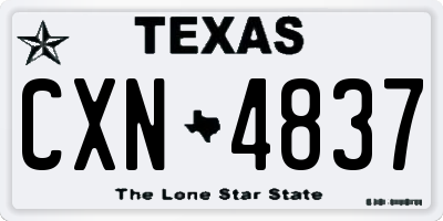 TX license plate CXN4837