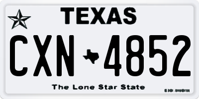 TX license plate CXN4852