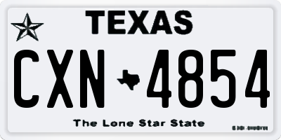 TX license plate CXN4854