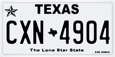 TX license plate CXN4904