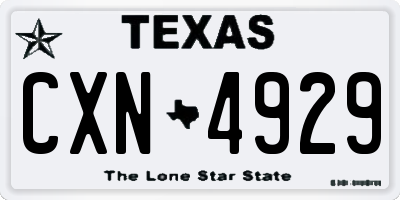 TX license plate CXN4929