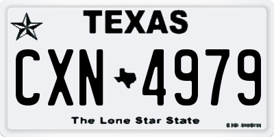TX license plate CXN4979