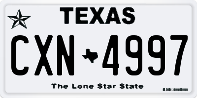 TX license plate CXN4997