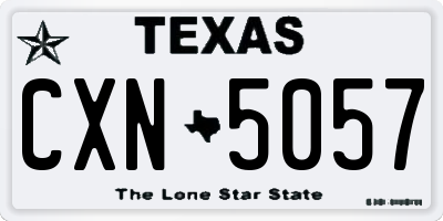 TX license plate CXN5057