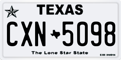 TX license plate CXN5098