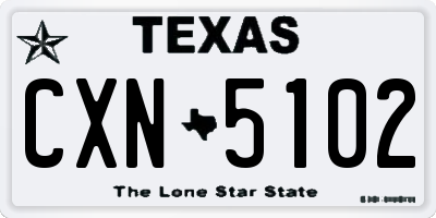 TX license plate CXN5102