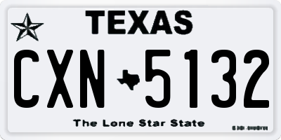 TX license plate CXN5132