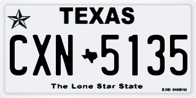 TX license plate CXN5135