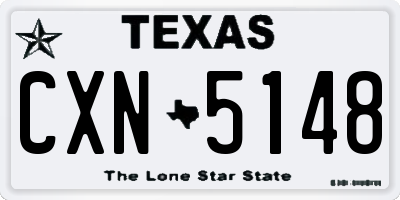 TX license plate CXN5148