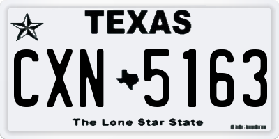 TX license plate CXN5163