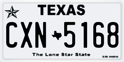 TX license plate CXN5168