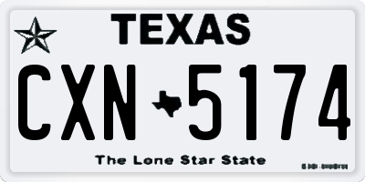 TX license plate CXN5174