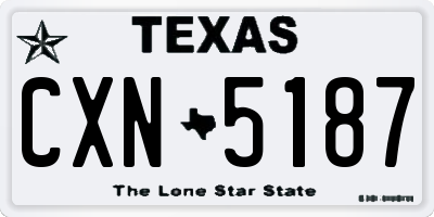 TX license plate CXN5187
