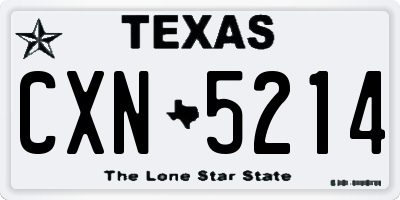 TX license plate CXN5214