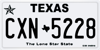 TX license plate CXN5228
