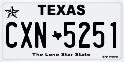 TX license plate CXN5251