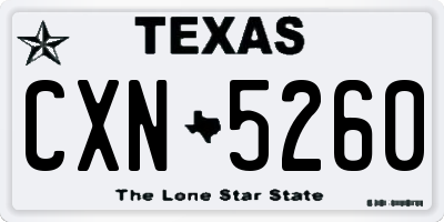 TX license plate CXN5260