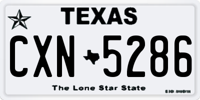 TX license plate CXN5286