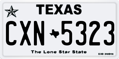 TX license plate CXN5323