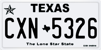 TX license plate CXN5326