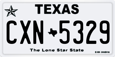 TX license plate CXN5329