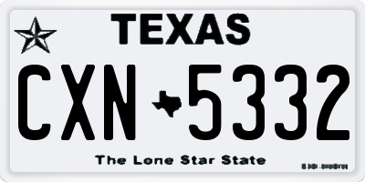 TX license plate CXN5332
