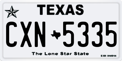 TX license plate CXN5335