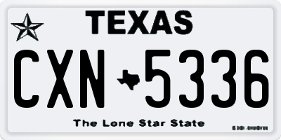 TX license plate CXN5336
