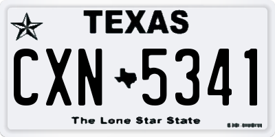 TX license plate CXN5341