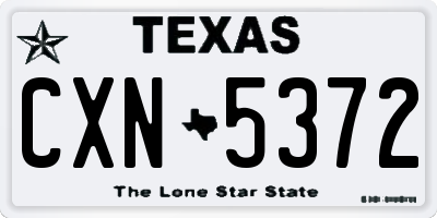 TX license plate CXN5372