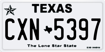 TX license plate CXN5397
