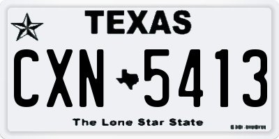TX license plate CXN5413