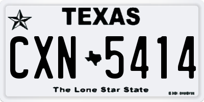 TX license plate CXN5414