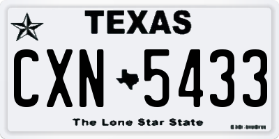 TX license plate CXN5433
