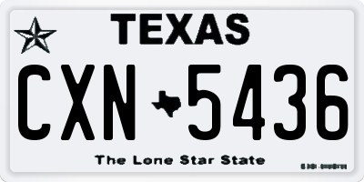 TX license plate CXN5436