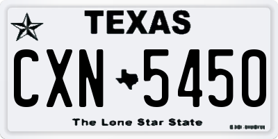 TX license plate CXN5450