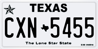 TX license plate CXN5455